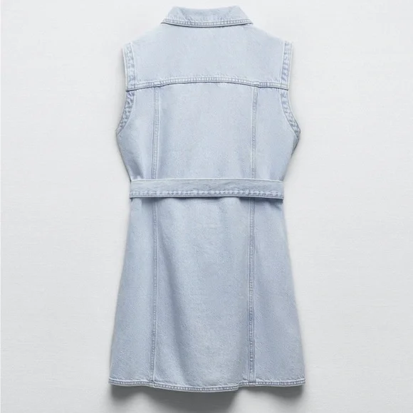 zara denim sleeveless dress Zara | Dresses | New Zara Sleeveless Denim Mini Dress
